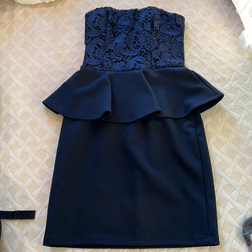 Navy peplum dress